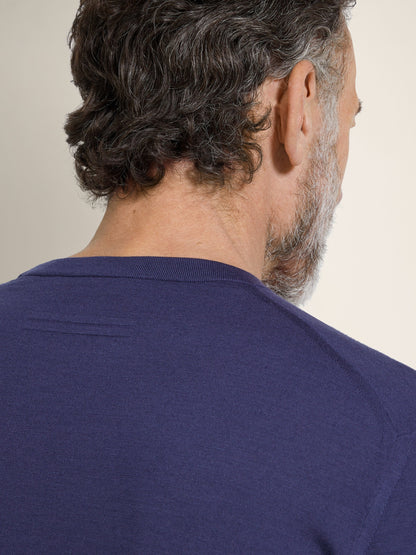 Zegna Ink Blue Vellus Aureum Crewneck