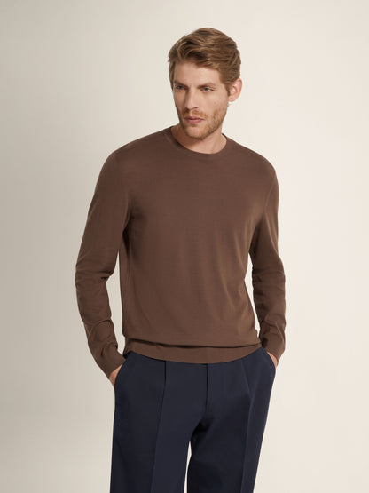 Zegna Brown Vellus Aureum Crewneck