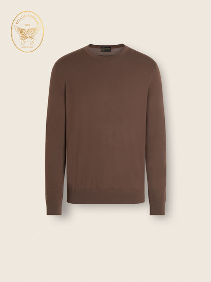 Zegna Brown Vellus Aureum Crewneck