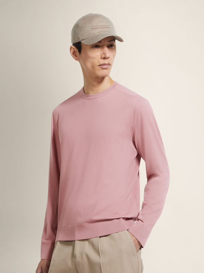 Zegna Light Pink Vellus Aureum Crewneck