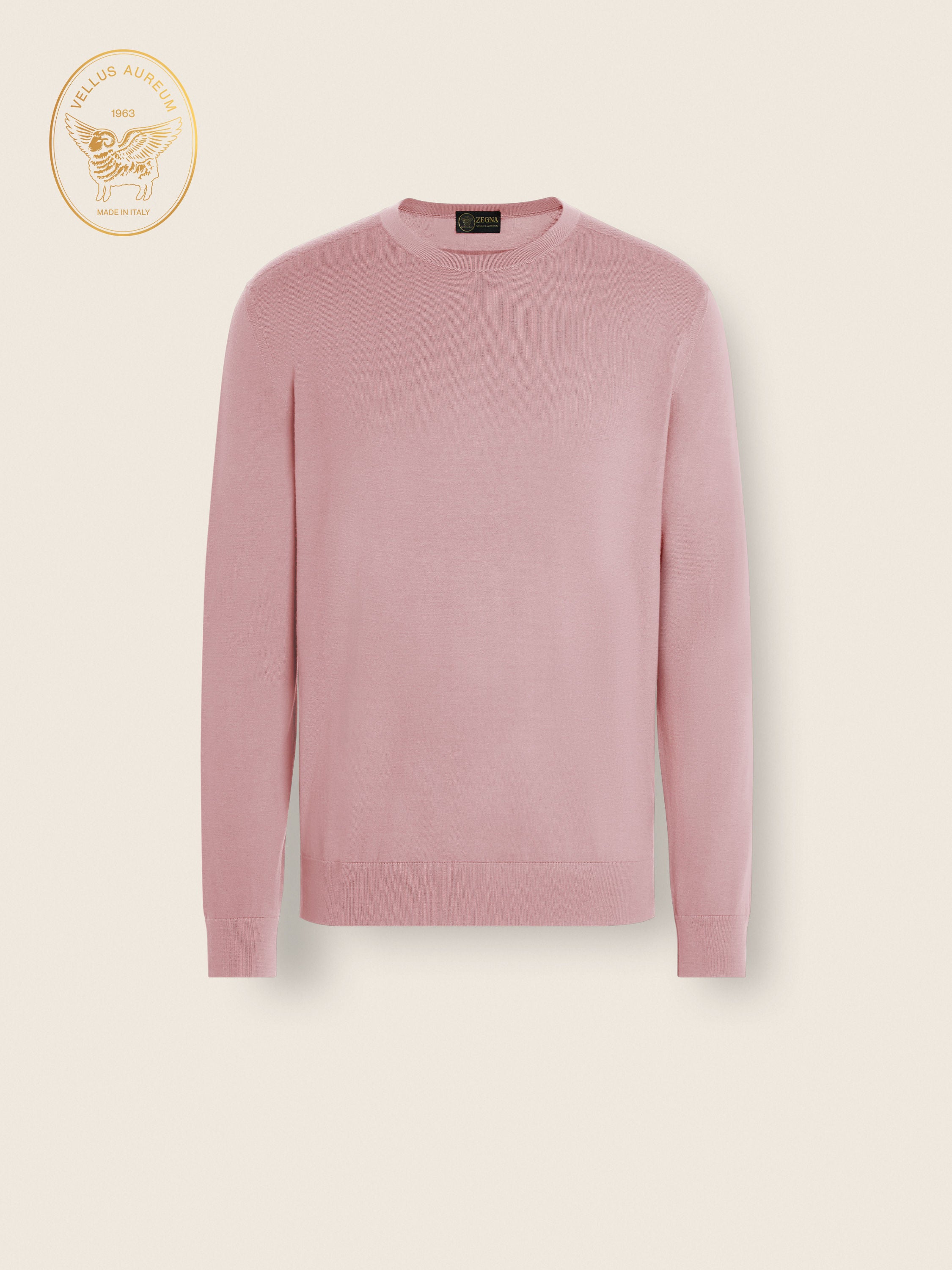 Zegna Light Pink Vellus Aureum Crewneck