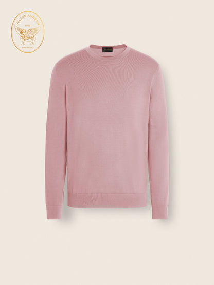 Zegna Light Pink Vellus Aureum Crewneck