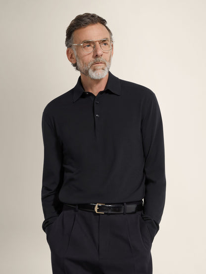 Zegna Black Vellus Aureum Polo Shirt