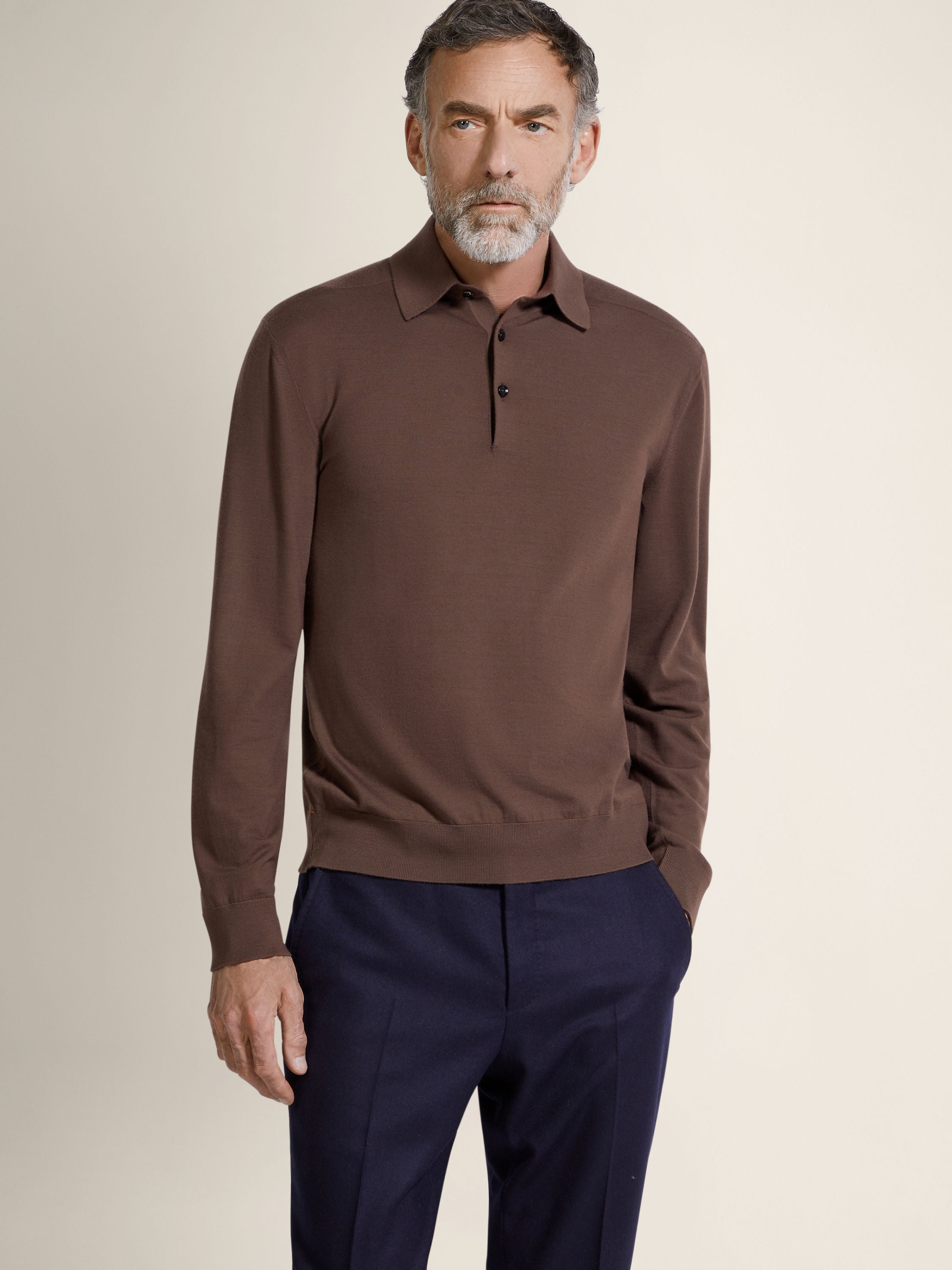 Zegna Brown Vellus Aureum Polo Shirt