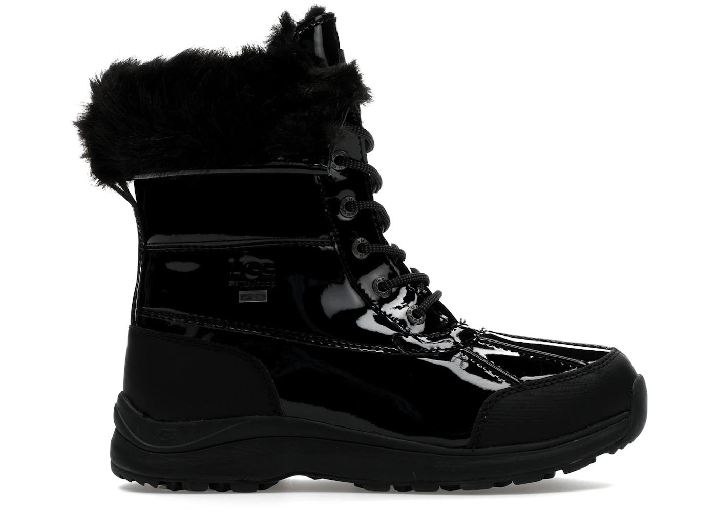 ugg adirondack iii patent boot black (women's)