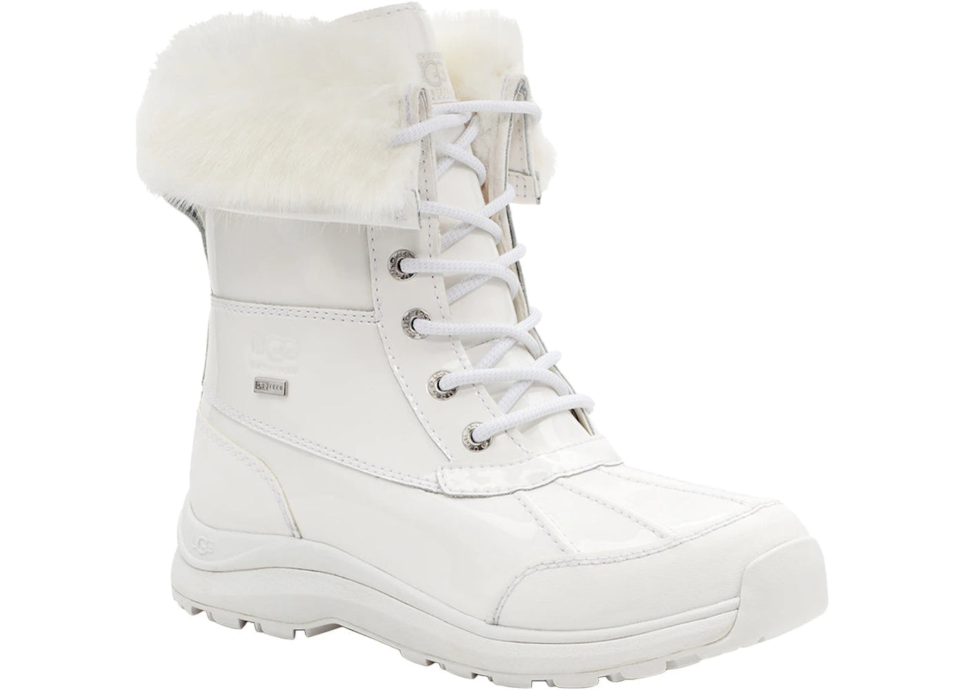 ugg adirondack iii patent boot white (women's)