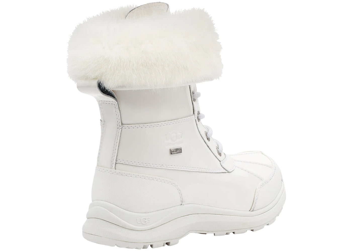 ugg adirondack iii patent boot white (women's)