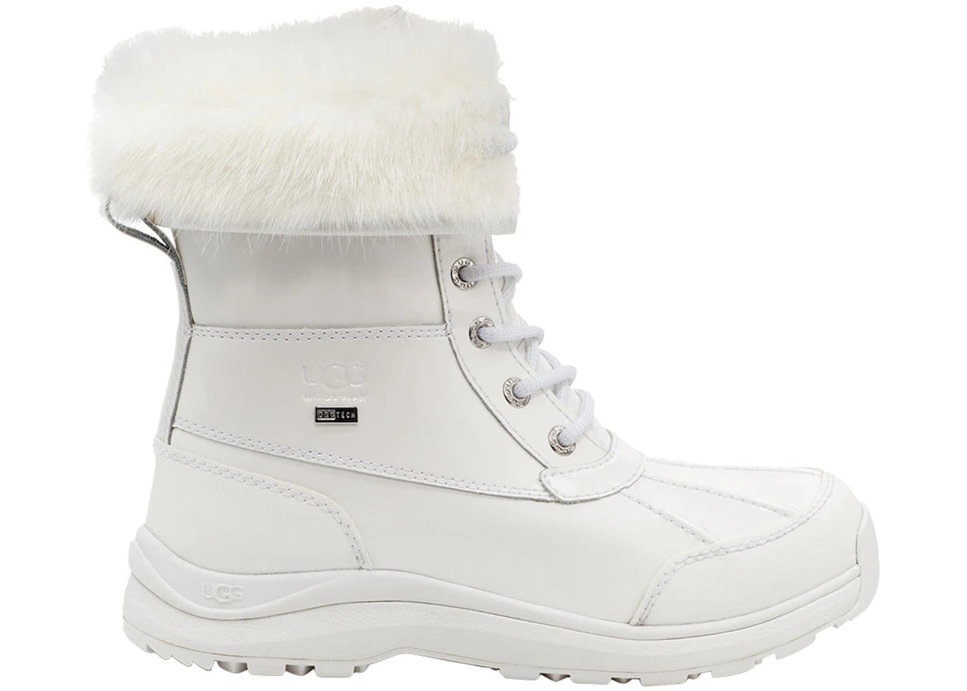 ugg adirondack iii patent boot white (women's)