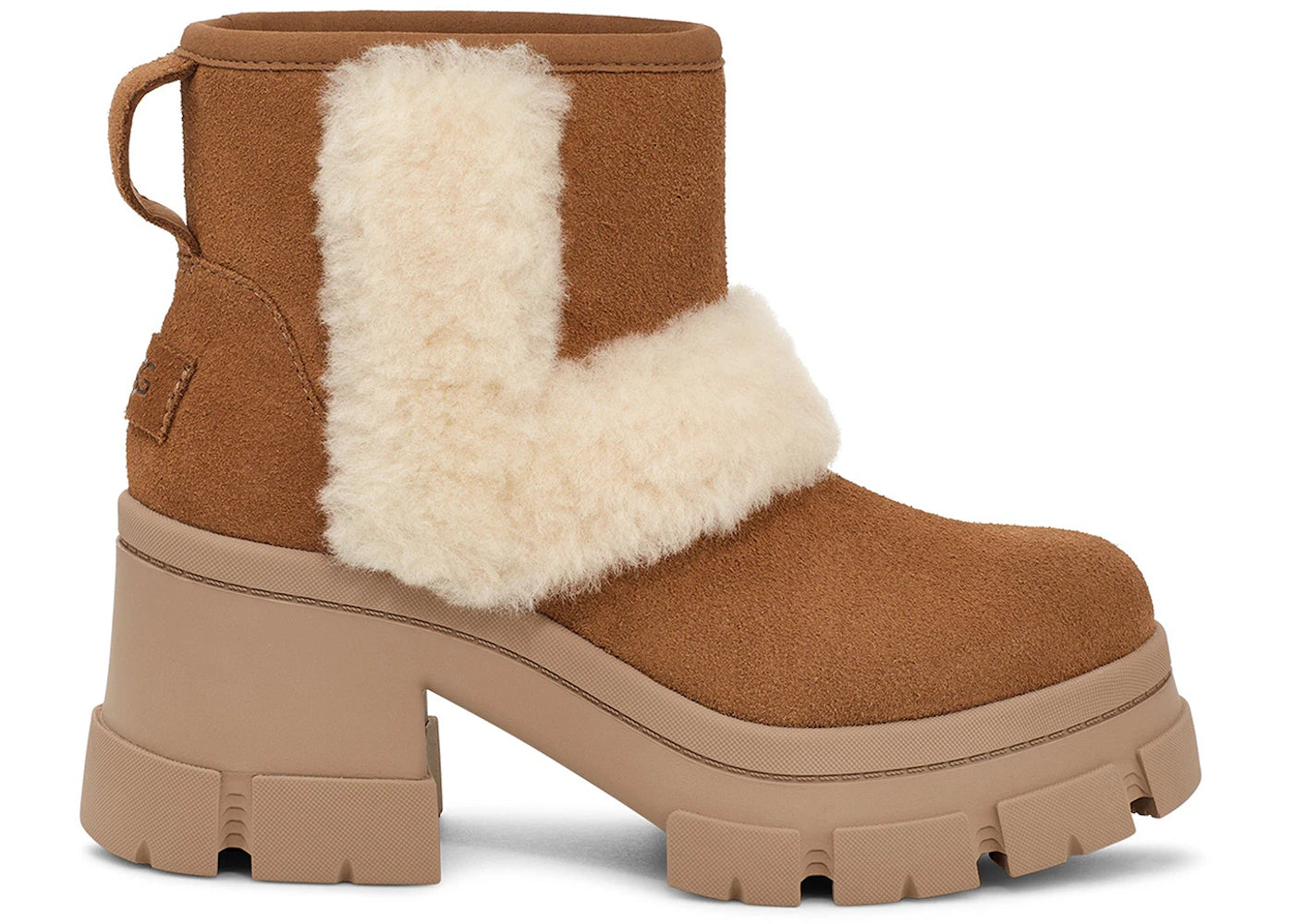 ugg brooklyn sunburst heeled boot chestnut