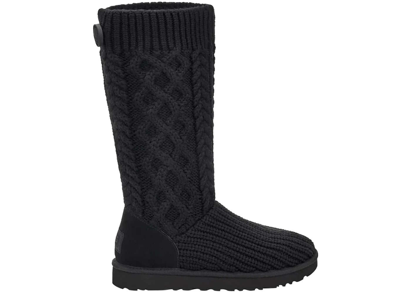 ugg classic cardi cabled knit boot black (women's)