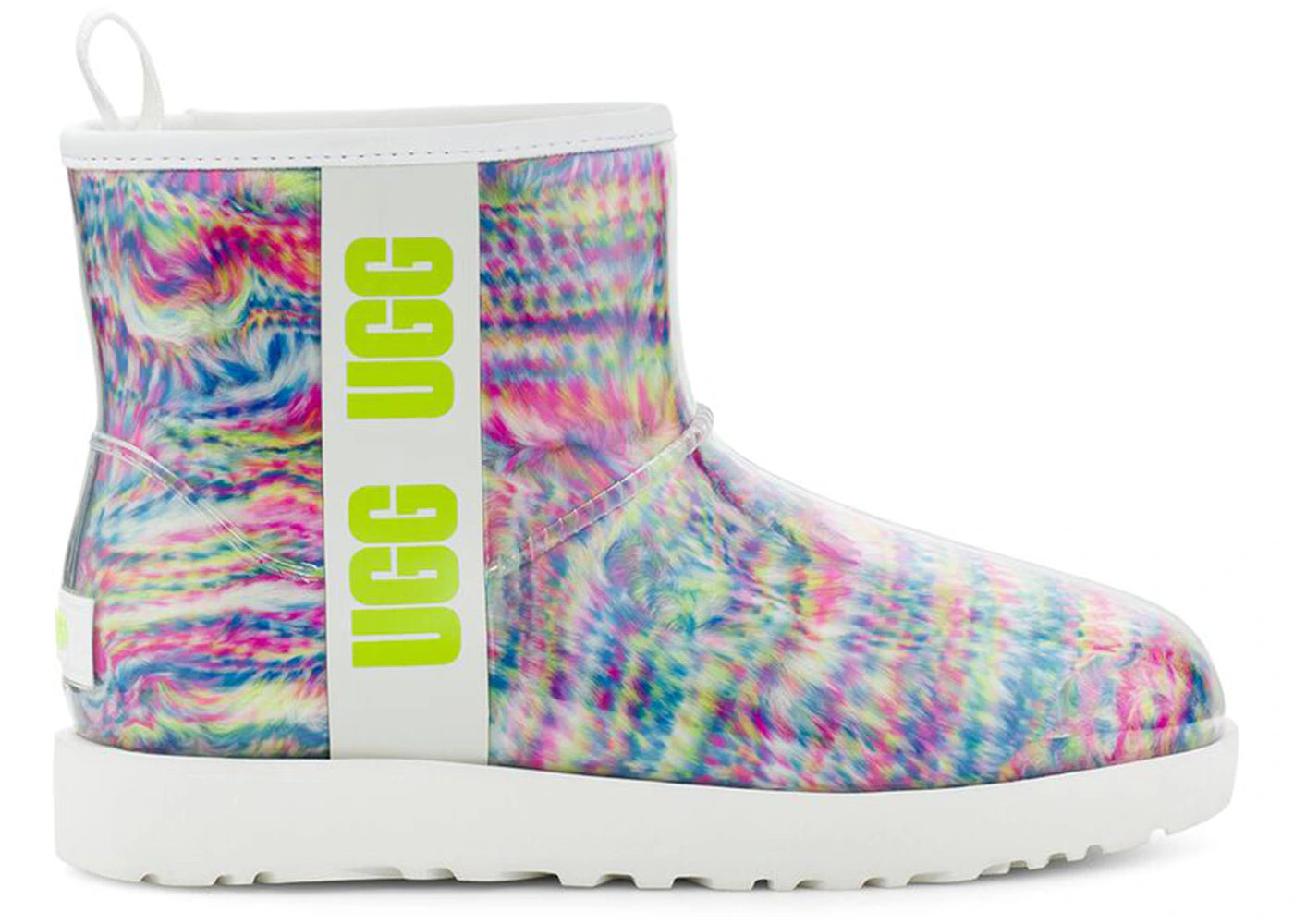 ugg classic clear mini pixelate boot white (women's)