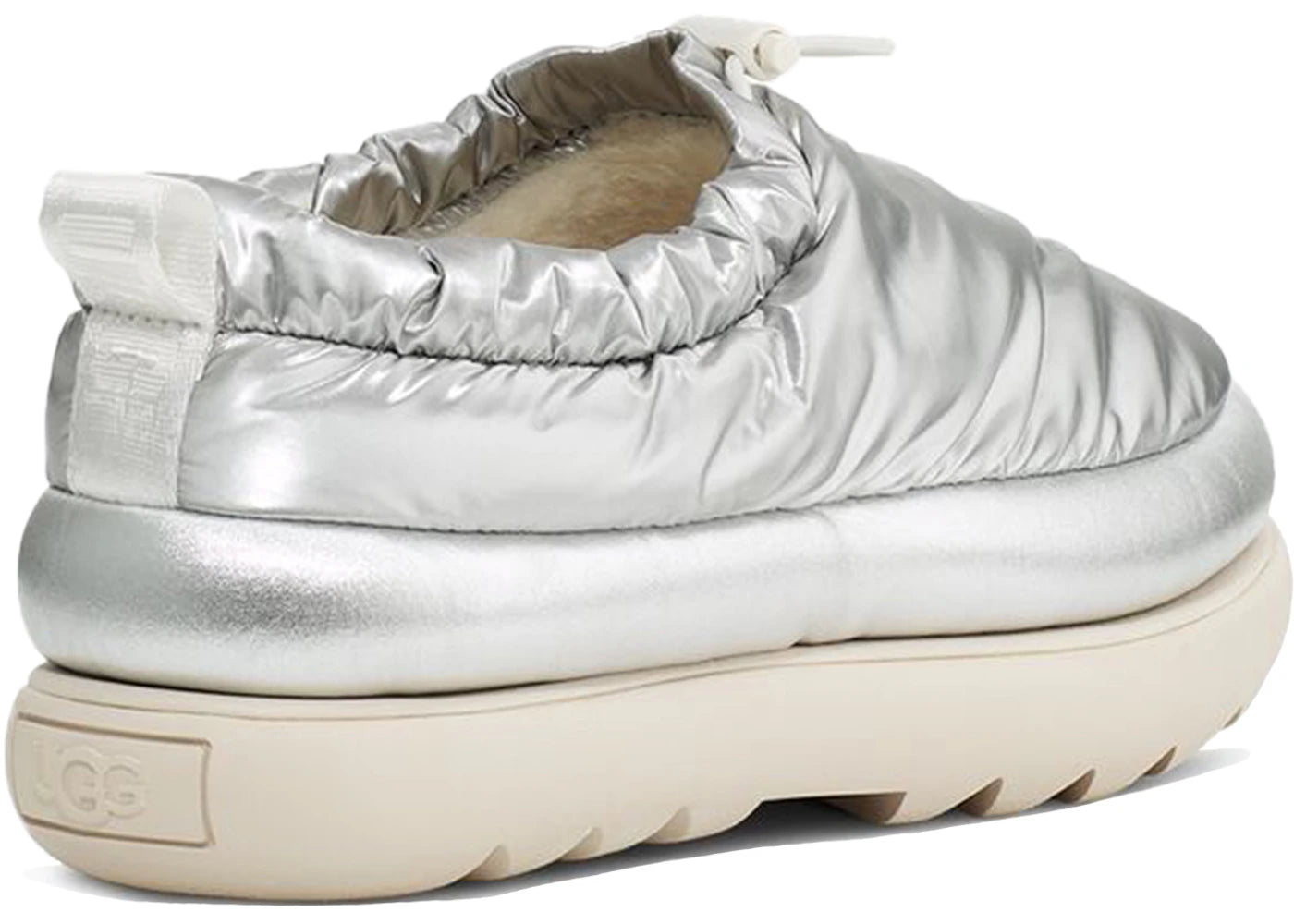 ugg classic maxi clog metallic silver (women's)