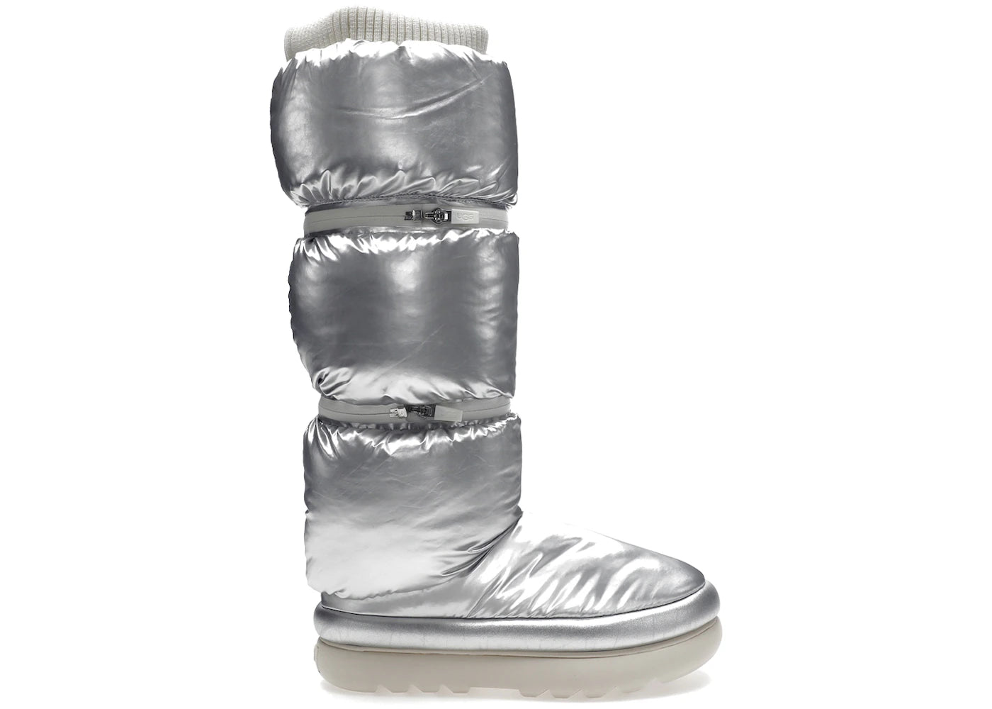 ugg classic maxi ultra tall boot metallic silver (women's)