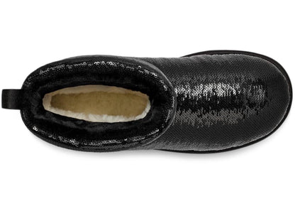 ugg classic mini boot mirror ball black (women's)