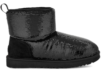 ugg classic mini boot mirror ball black (women's)