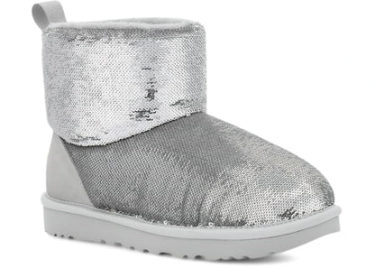 ugg classic mini boot mirror ball silver (women's)