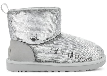 ugg classic mini boot mirror ball silver (women's)