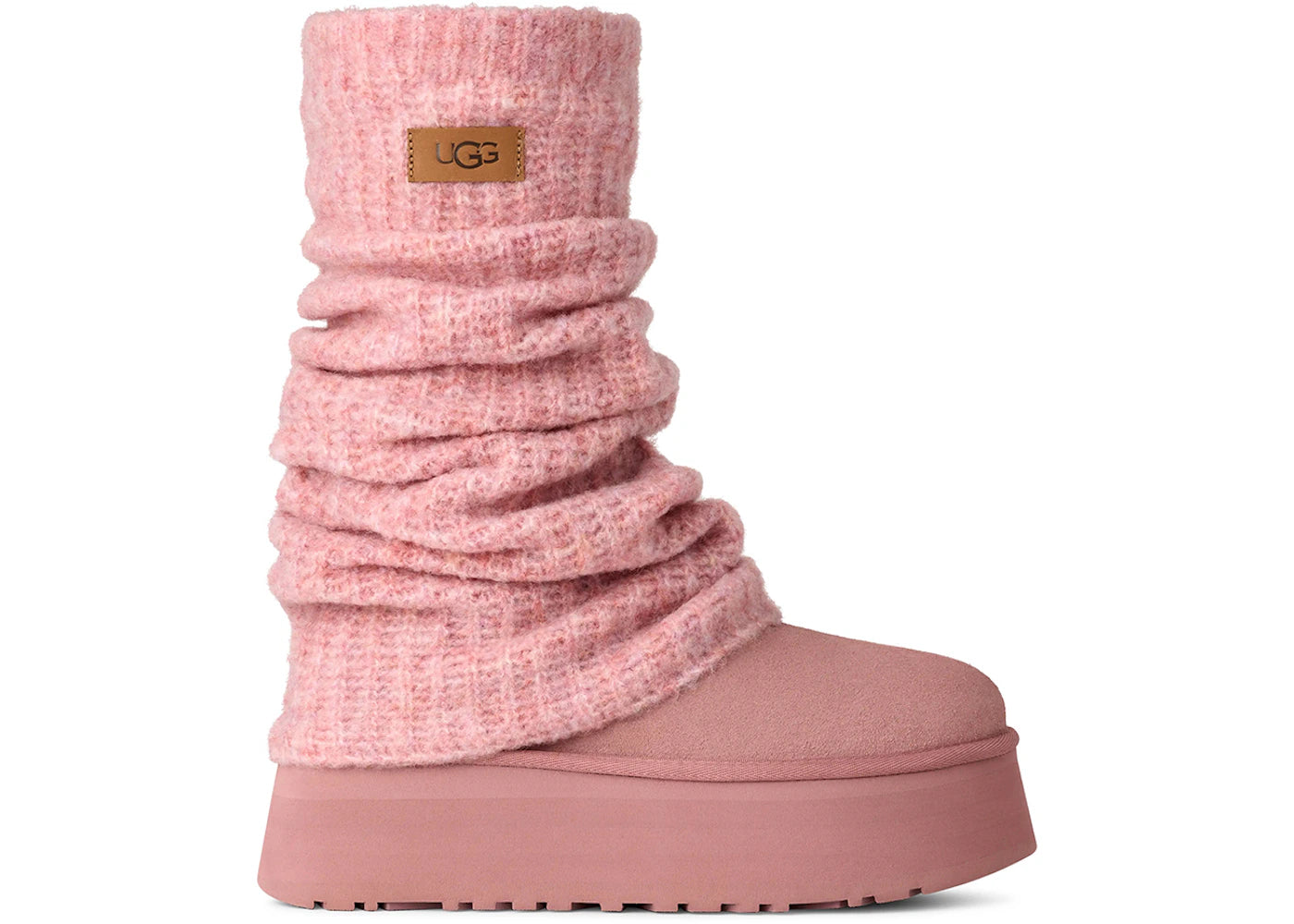 ugg classic mini dipper legwarmer boot pink dawn (women's)