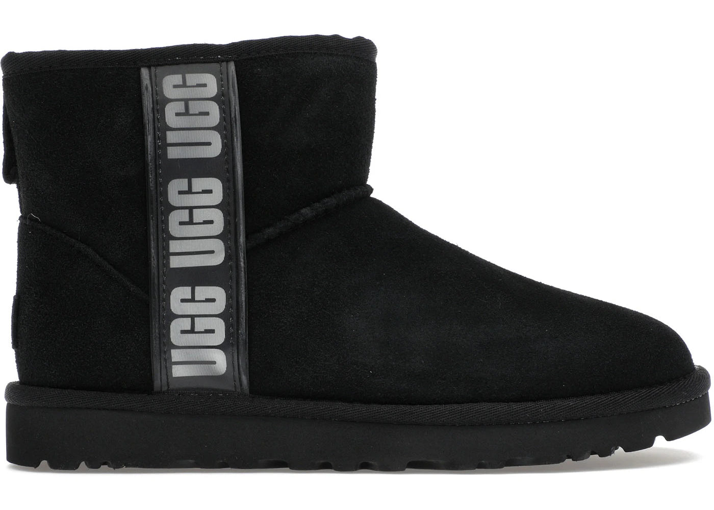 ugg classic mini ii boot side logo black (women's)
