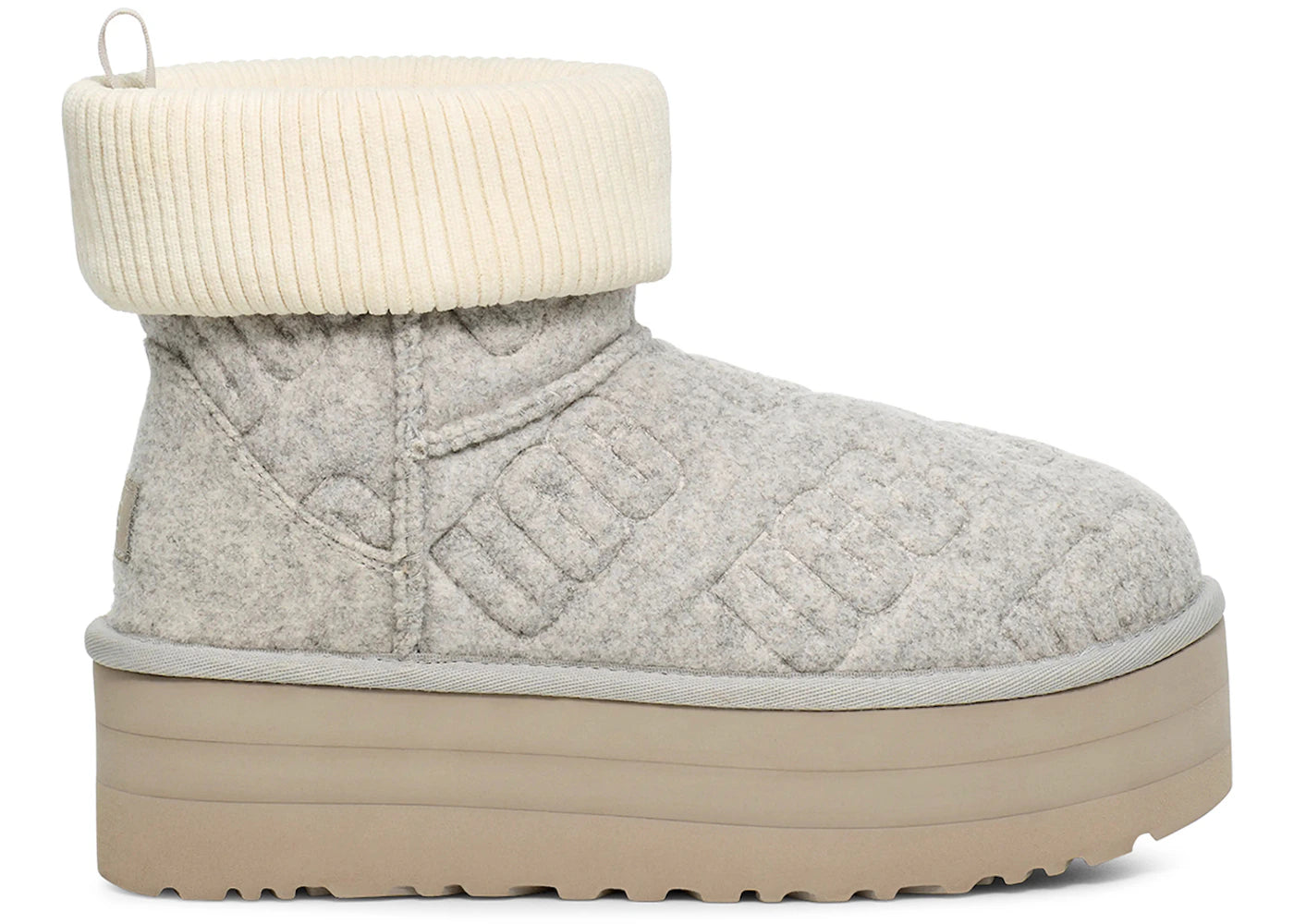 ugg classic mini platform felted boot grey (women's)