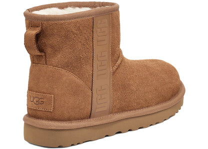 ugg classic mini side logo boot chestnut (women's)