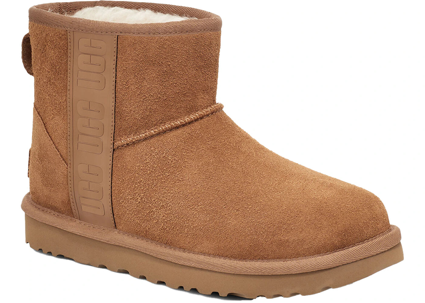 ugg classic mini side logo boot chestnut (women's)