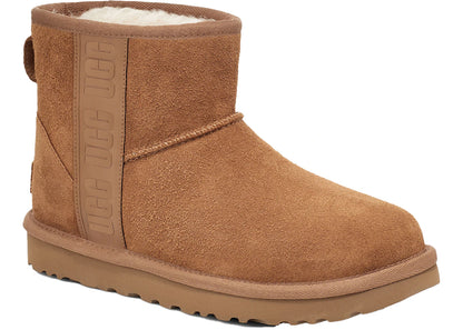 ugg classic mini side logo boot chestnut (women's)