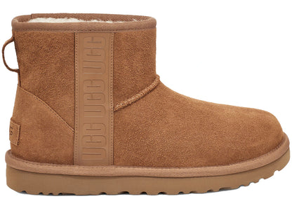 ugg classic mini side logo boot chestnut (women's)