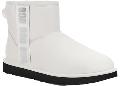 ugg classic mini side logo boot ultra matte white (women's)