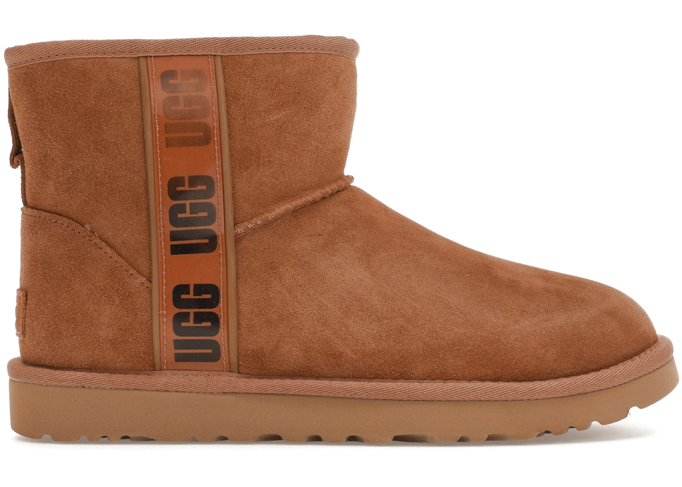 ugg classic mini side logo ii boot chestnut (women's)
