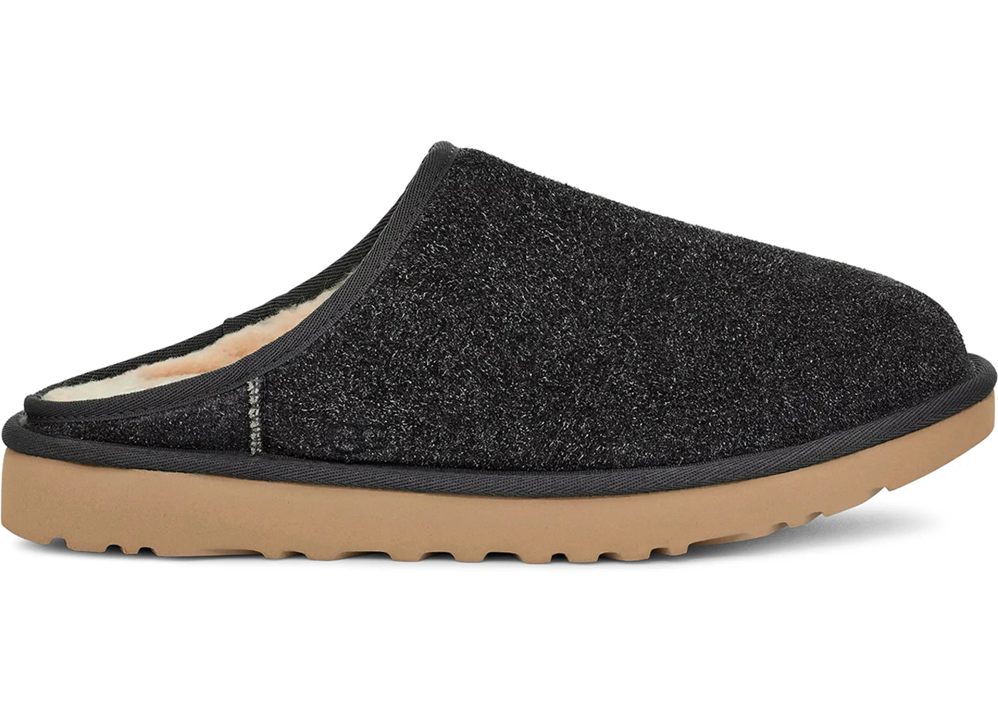 ugg classic slip-on shaggy suede slipper dark grey