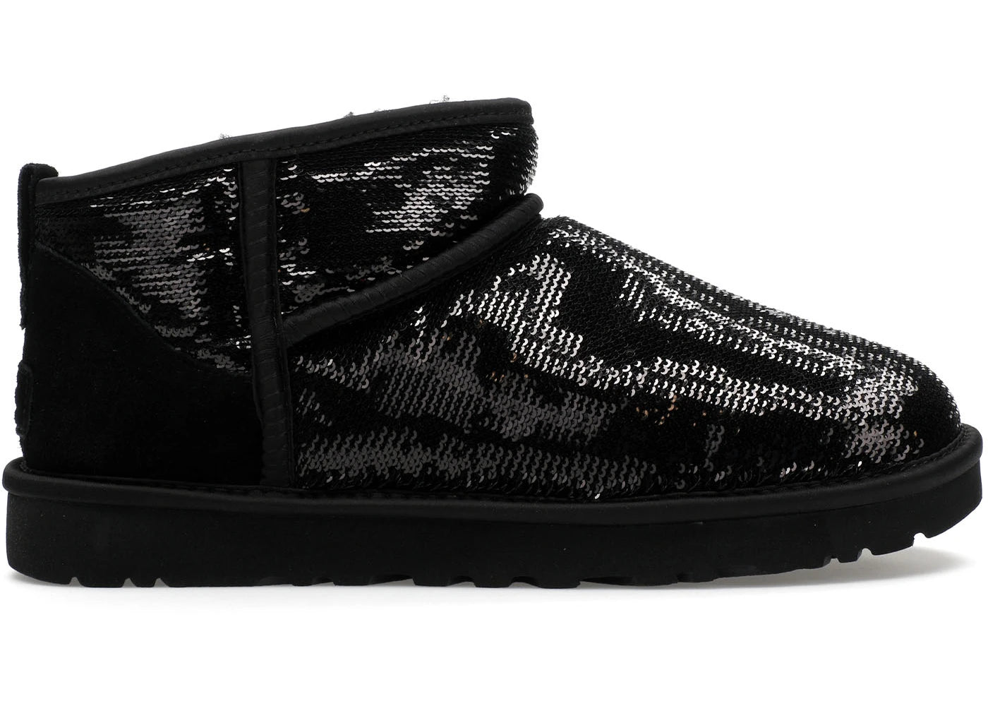ugg classic ultra mini boot mirror ball black (women's)