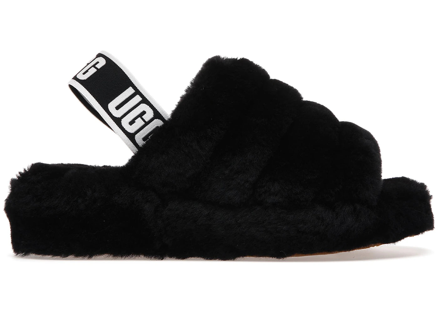 ugg fluff yeah slide black (women's)