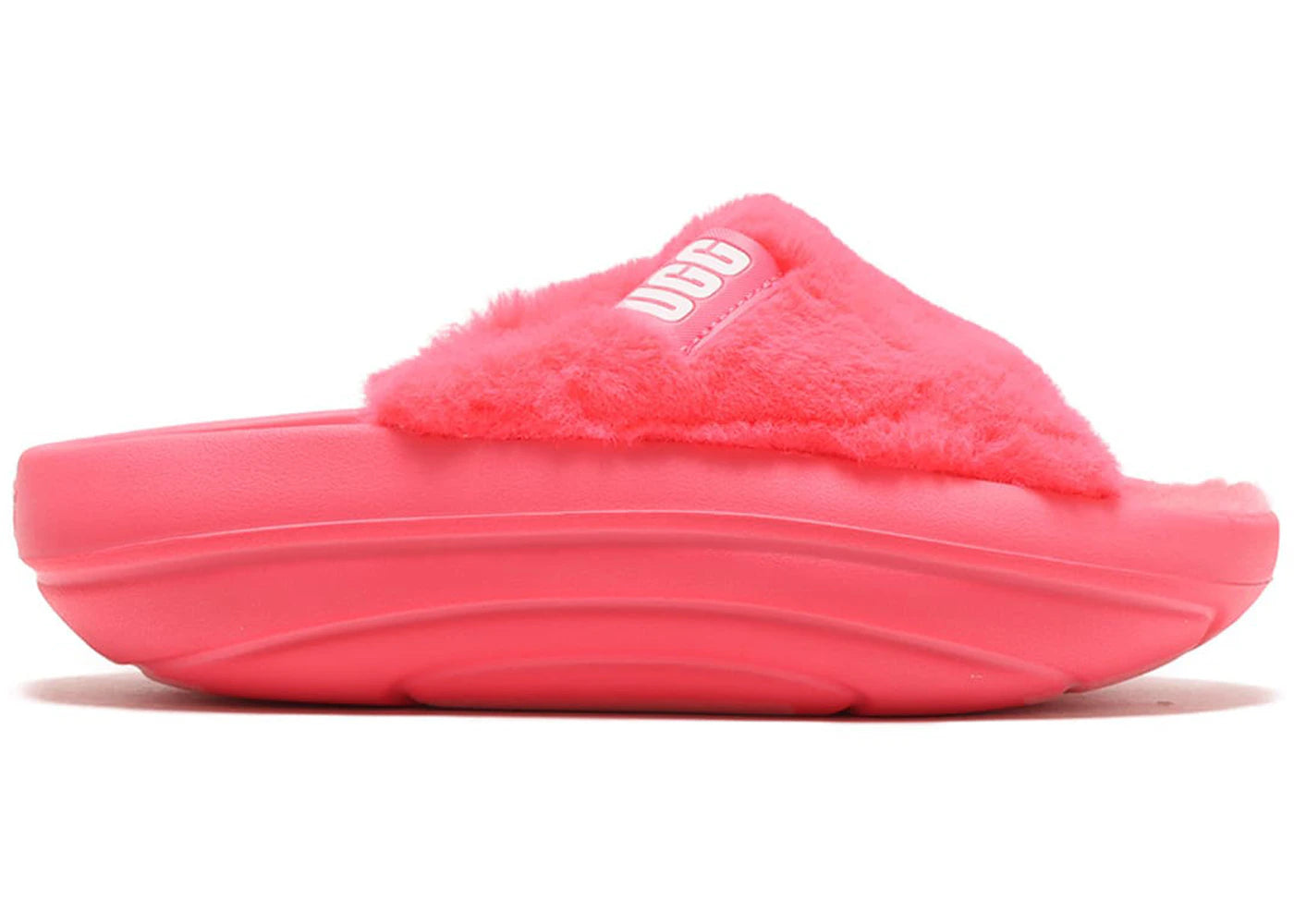 ugg foamo uggplush slide super coral (women's)