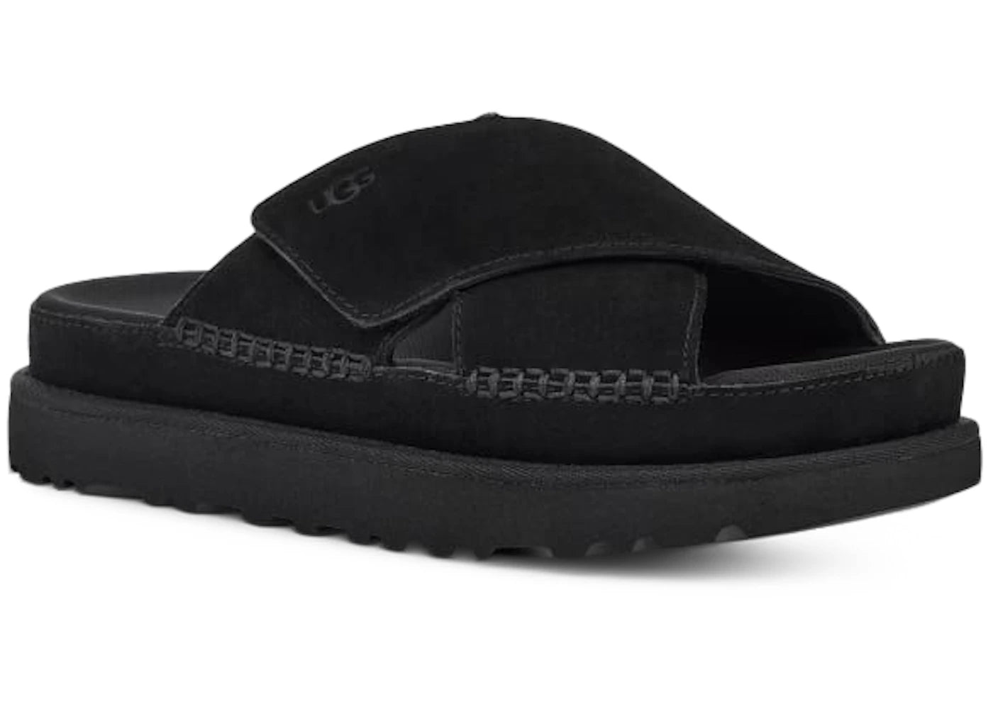 ugg goldenstar cross slide black (women's)