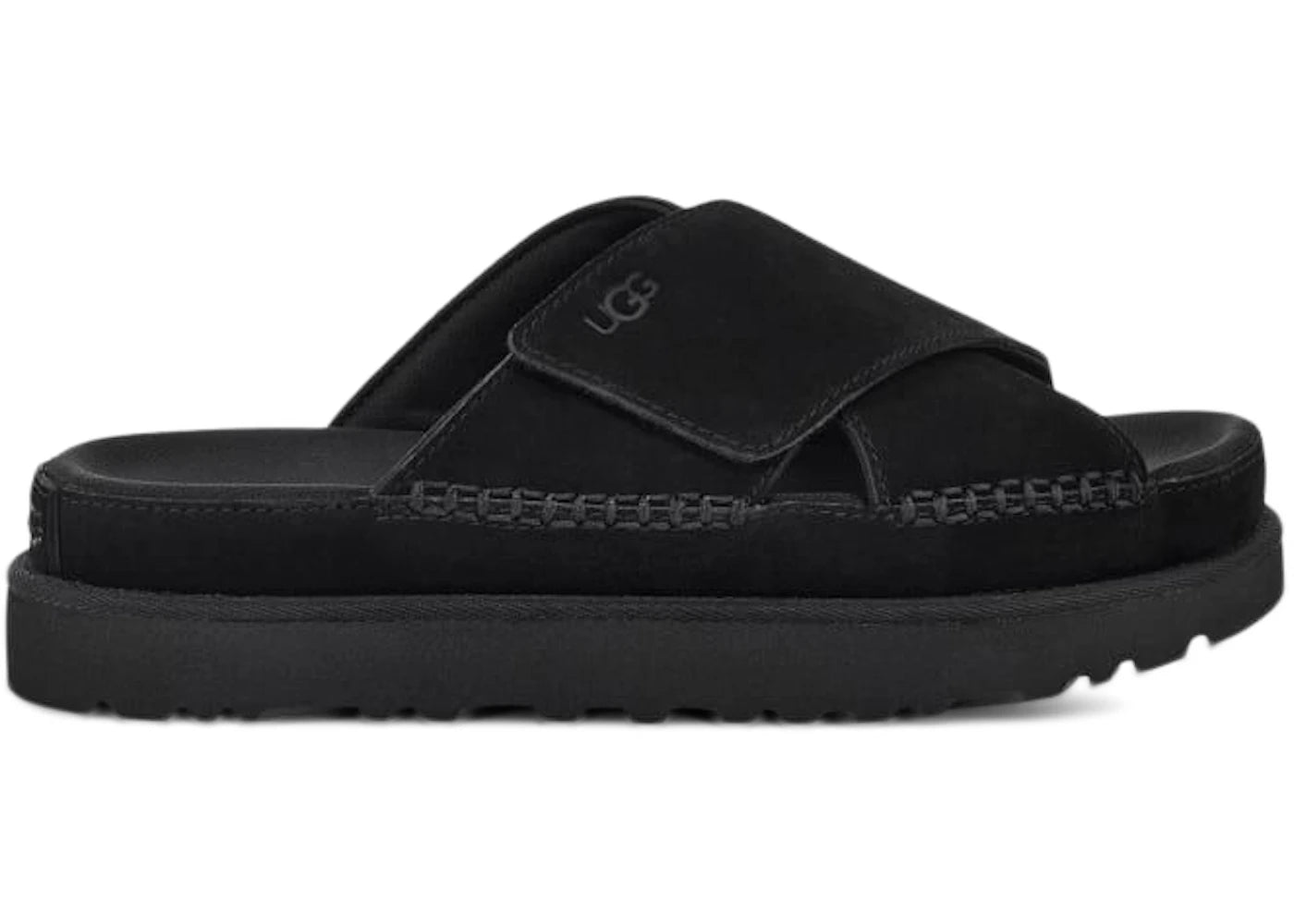 ugg goldenstar cross slide black (women's)