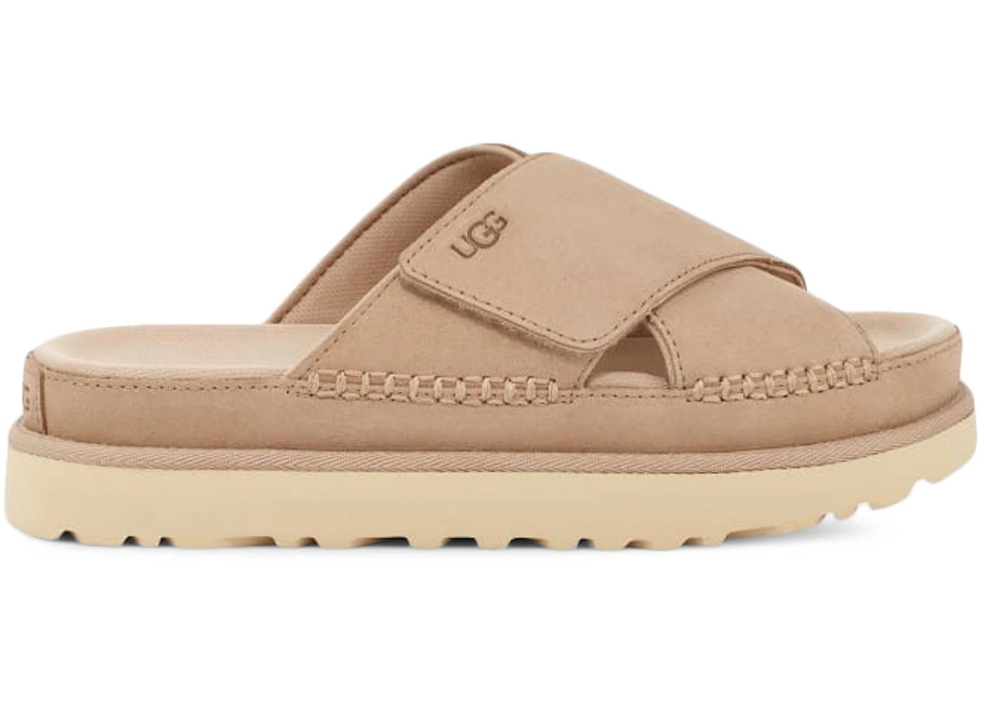 ugg goldenstar cross slide driftwood (women's)