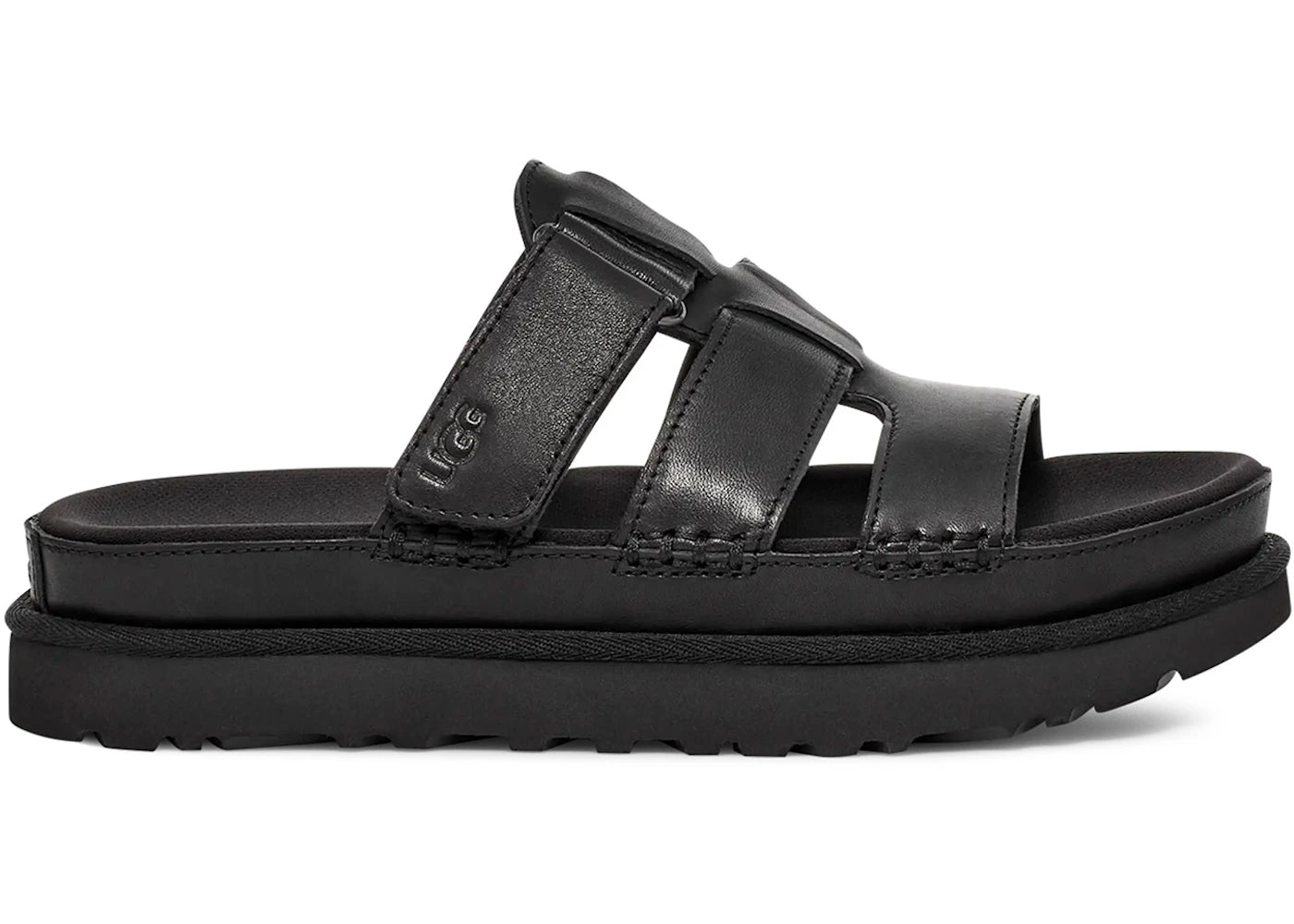ugg goldenstar platform slide black (women's)