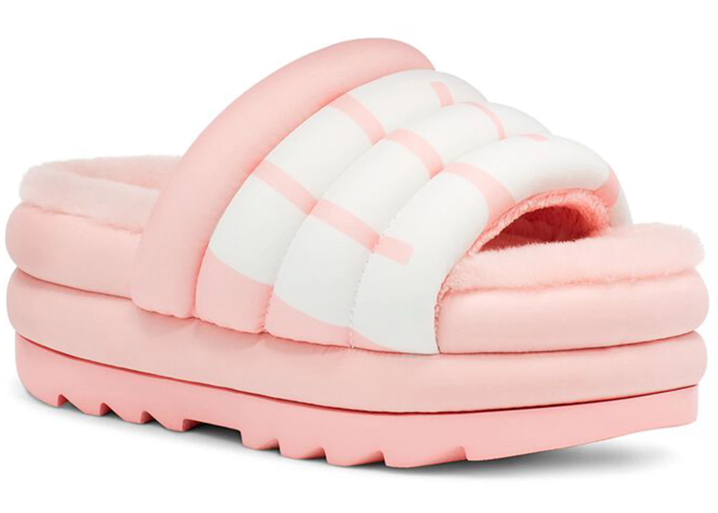 ugg maxi slide logo pink scallop (women's)