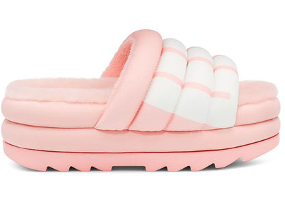 ugg maxi slide logo pink scallop (women's)