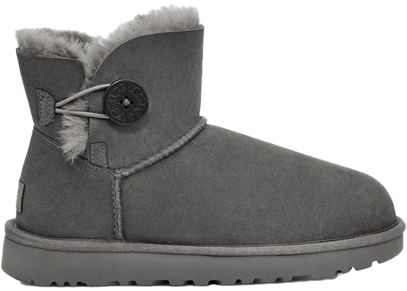 ugg mini bailey button ii grey (women's)