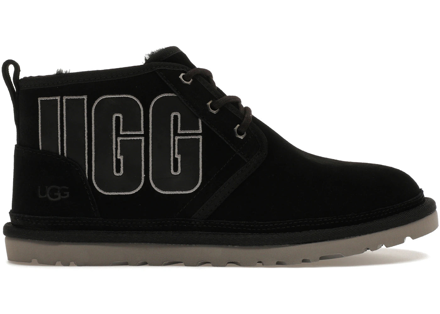 ugg neumel graphic boot black grey suede