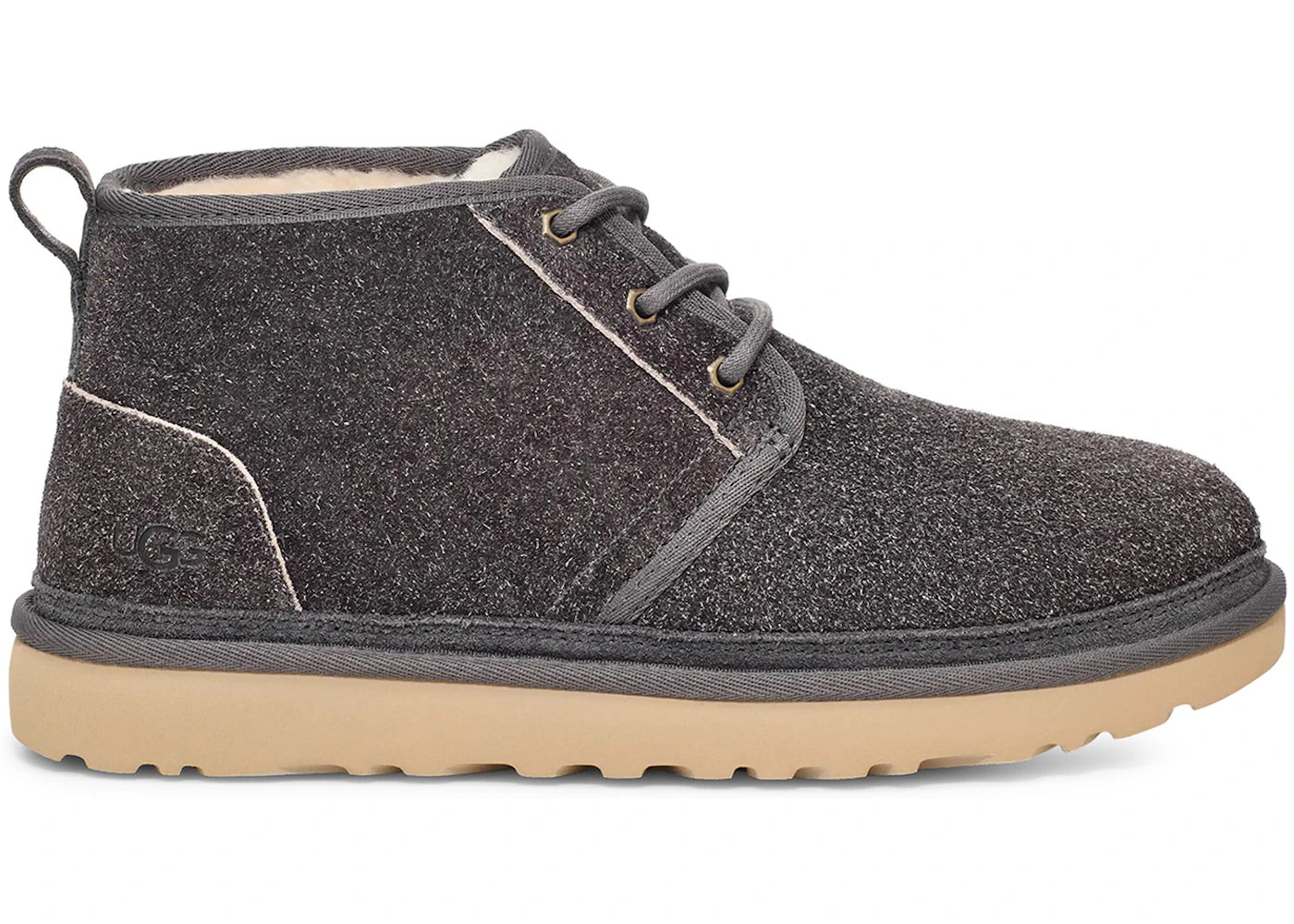 ugg neumel shaggy suede boot dark grey