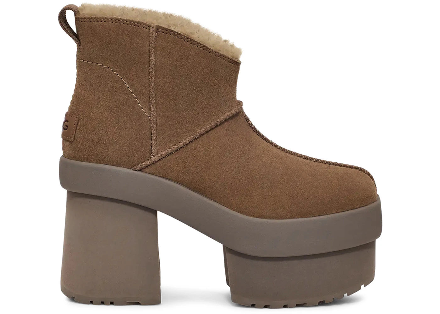 ugg new heights platform mini boot hickory (women's)