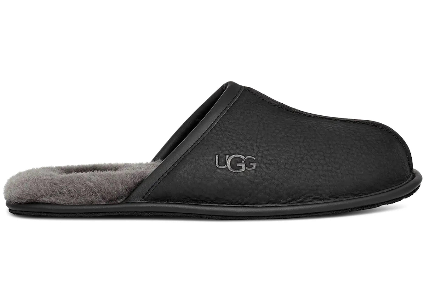ugg scuff leather slipper black
