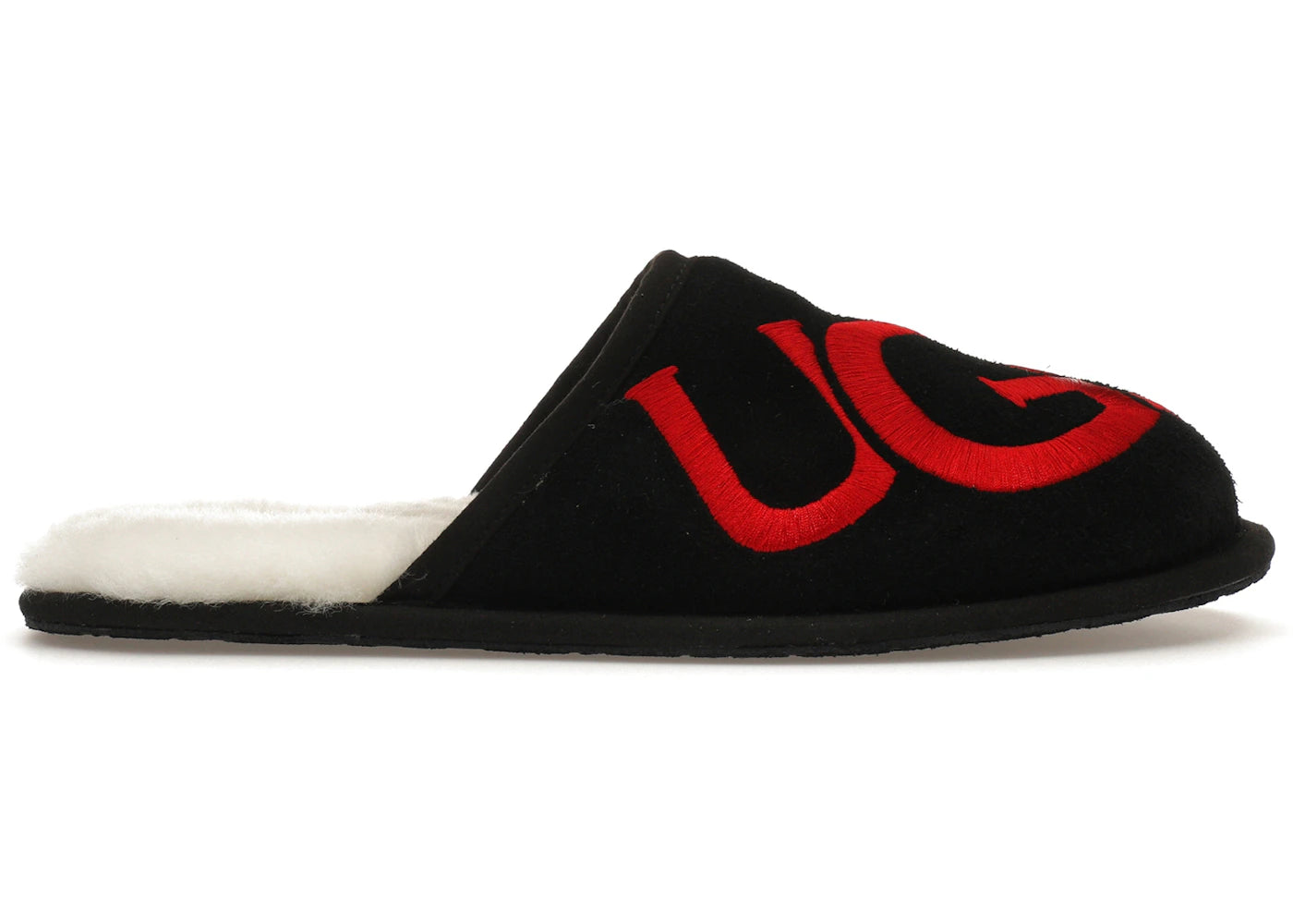 ugg scuff logo slipper black red