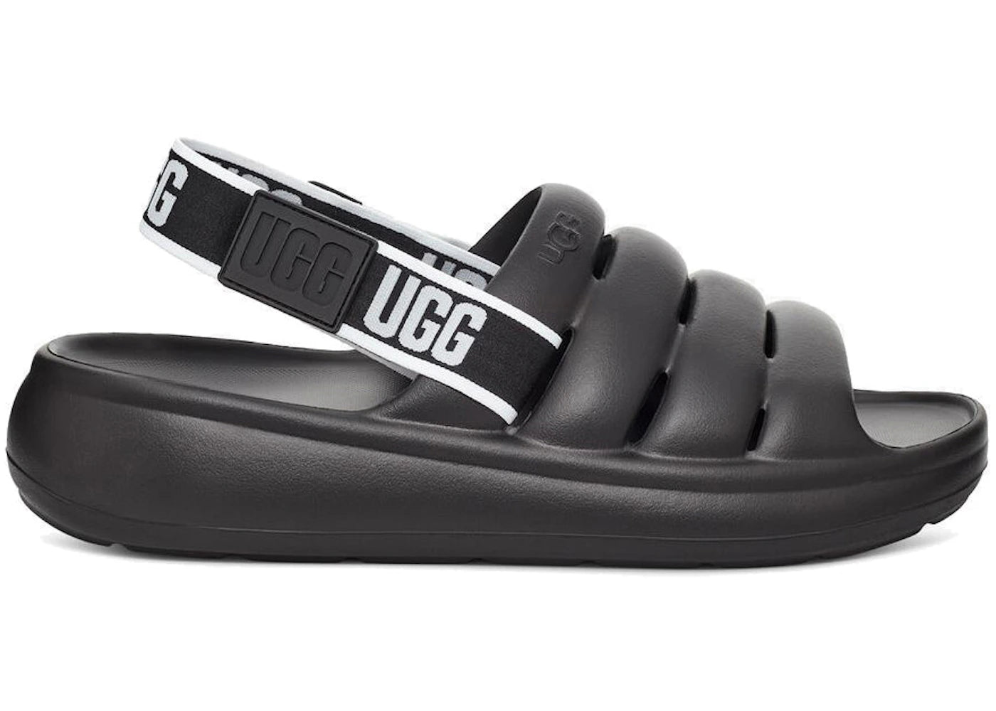 ugg sport yeah slide black white