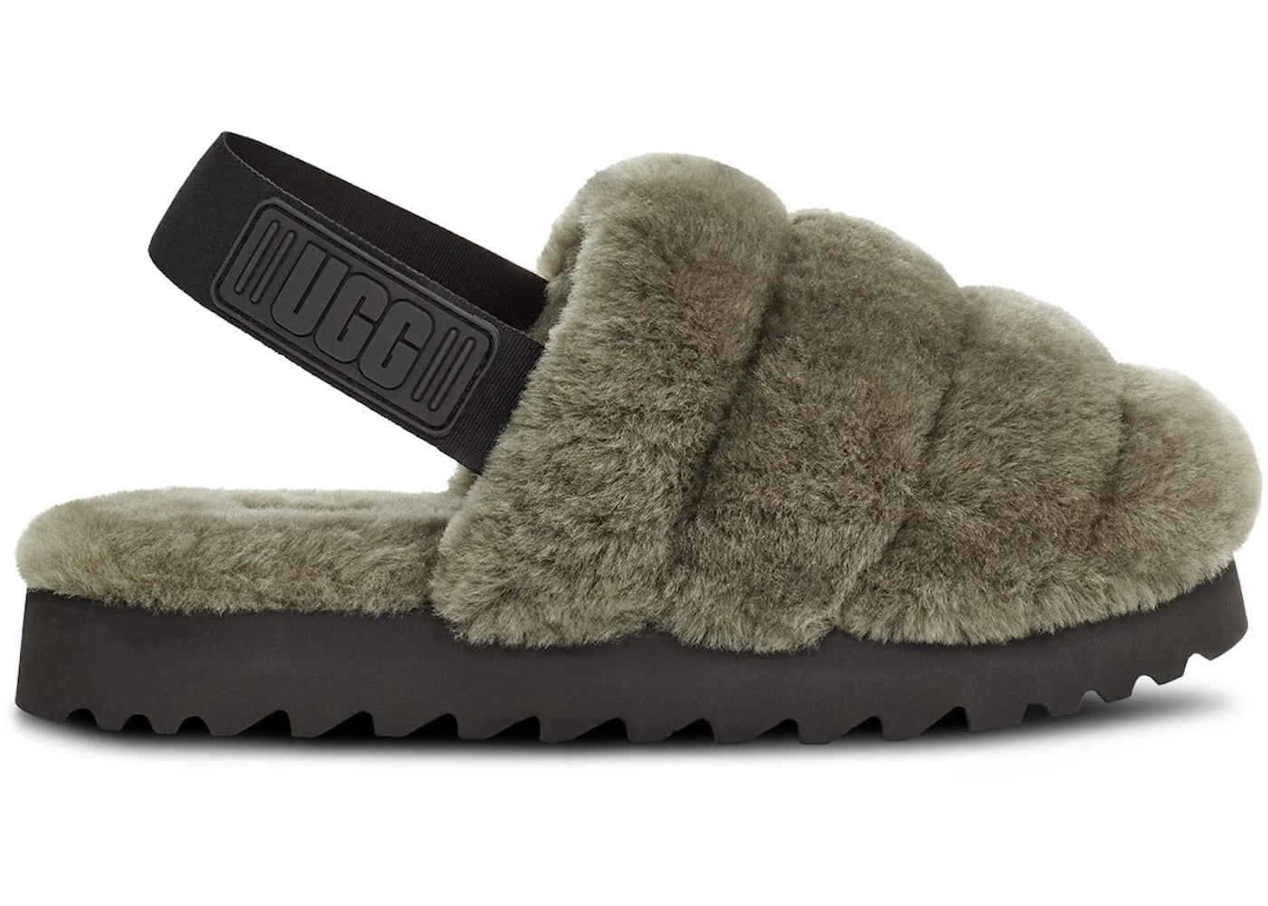 ugg super fluff slipper burnt olive (women's)