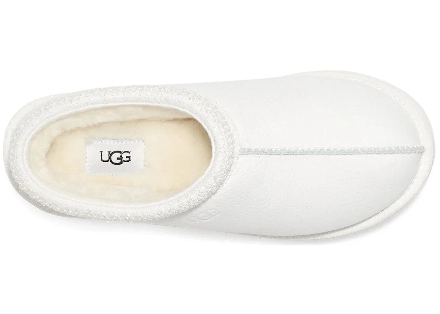 ugg tasman leather slipper white