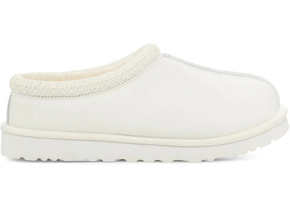ugg tasman leather slipper white